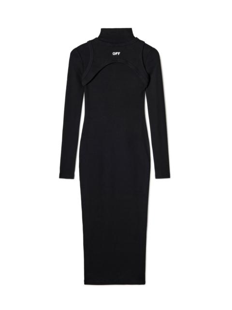 Off Stamp Rib Round Long Dres