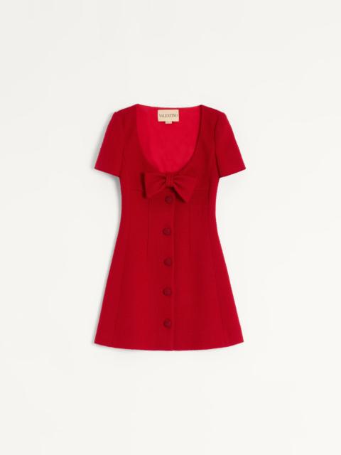 SHORT DRESS IN PLAIN WOOL TWEED