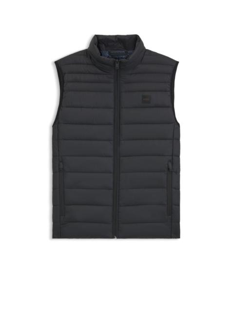 PACKABLE SLIM-FIT GILET WITH WATER-REPELLENT MIXED QUILTING