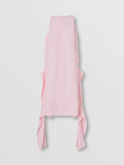 Drape Detail Satin Crepe Shift Dress
