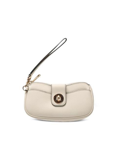 turnlock leather clutch bag