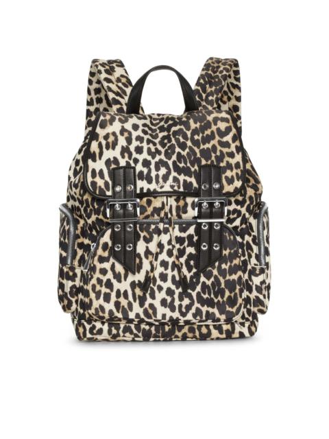 leopard-print backpack