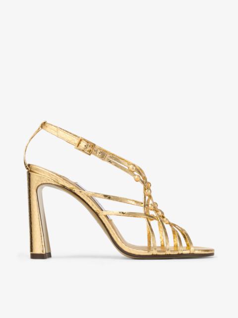 Felice 95
Light Gold Candy Wrap Leather Sandals with Domes