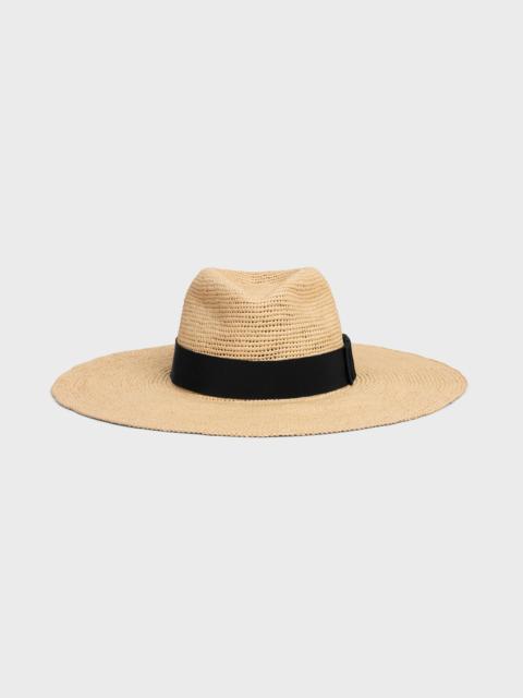 triomphe wide-brimmed hat in raffia