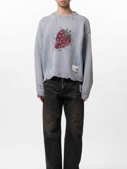 Strawberry Jacquard Knit Sweater