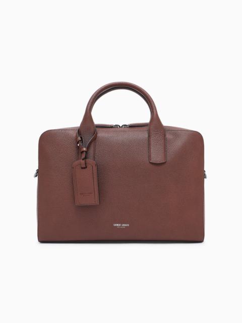 PEBBLED LEATHER BRIEFCASE
