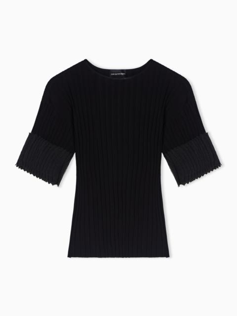 ASV RIBBED JUMPER WITH PLEATED DETAIL