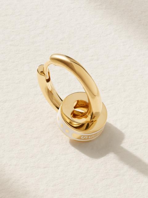 Wholeness Heart Beat Small 18-karat Gold And Ceramic Single Hoop Earring