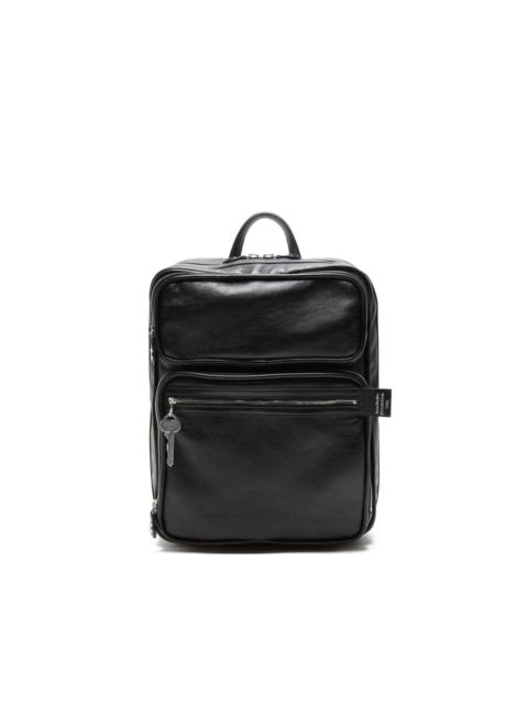 leather top-handle backpack