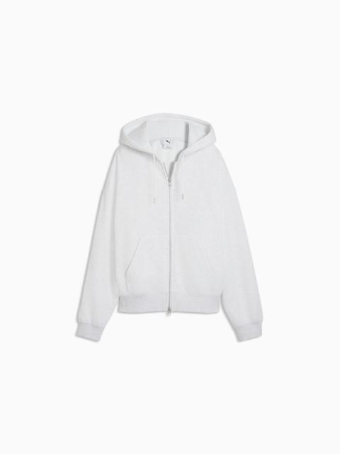 Wardrobe Essentials Women's Zip-Up Fleece Hoodie