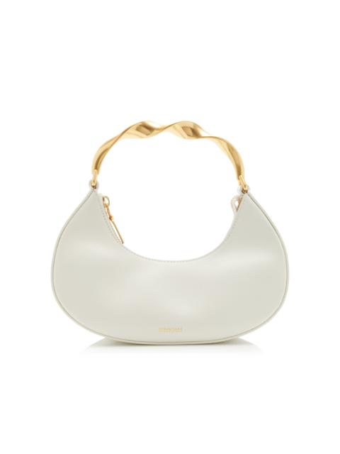 Nixi Twist Leather Top Handle Bag white