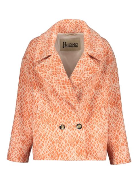 double-breasted lapel-collar jacket