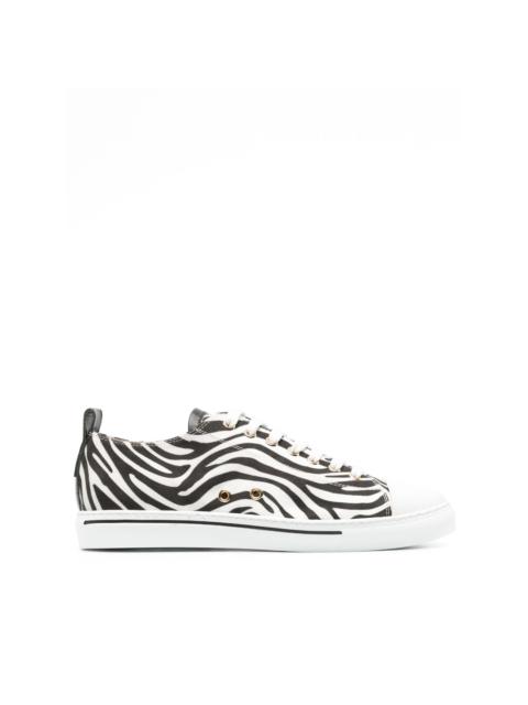 zebra-print leather sneakers