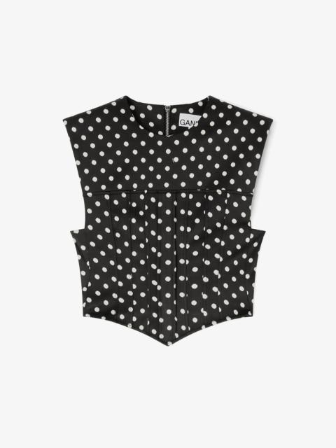 POLKA-DOT SATIN CORSET TOP