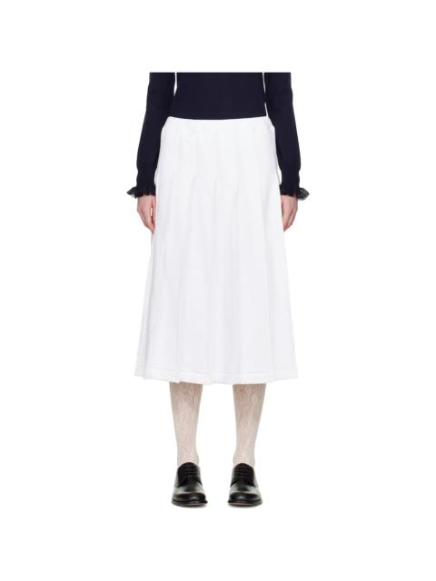 White Pleated Midi Skirt