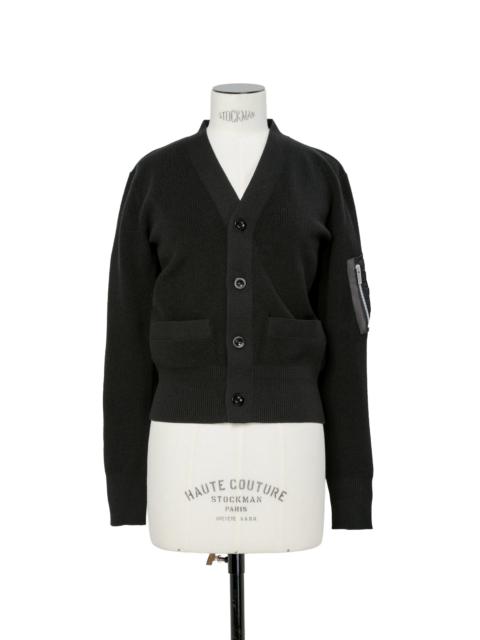 Nylon Twill x Cotton Knit Cardigan