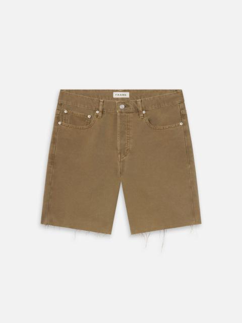 Relaxed Short Raw Hem in Light Brown