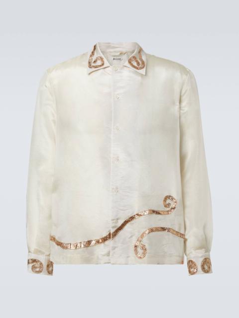 Lido appliqué semi-sheer shirt