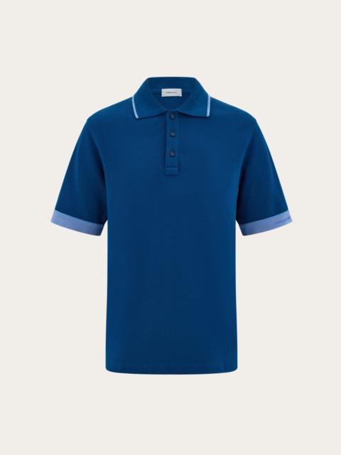 Polo shirt with contrasting sleeve detail