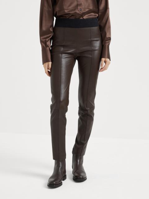 Stretch nappa leather leggings