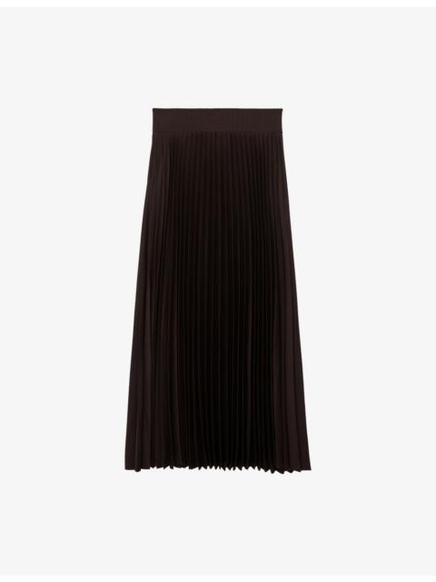 Seren Pleated Woven Midi Skirt