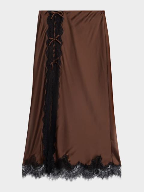 Calder Satin Midi Skirt