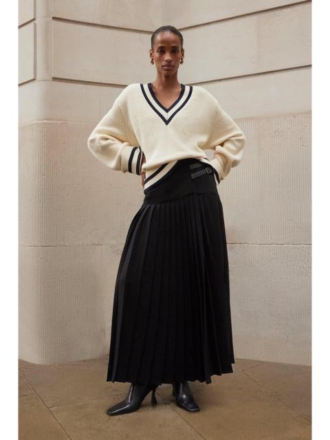 Cotton V Neck Knit Boxy Jumper