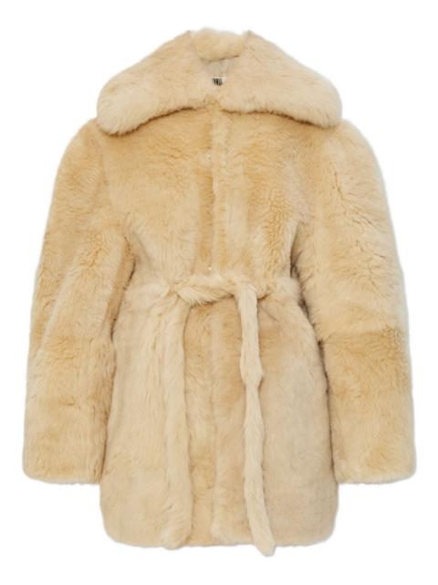 Baby tie-waist shearling coat