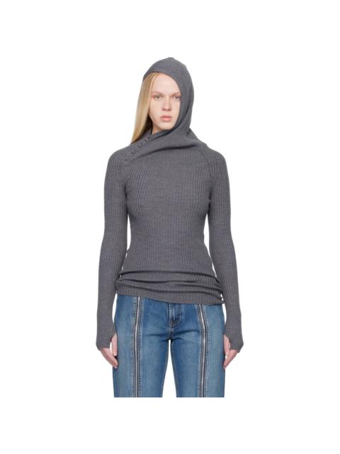 Gray Asymmetric Hoodie