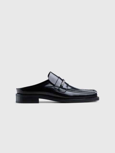 Martine Rose – Square Toe Mule Black High Shine