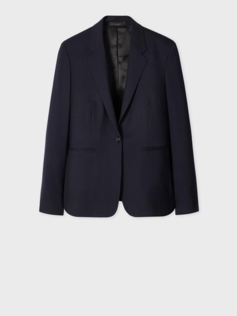 A Suit To Travel In - Women's Navy One-Button Wool Blazer