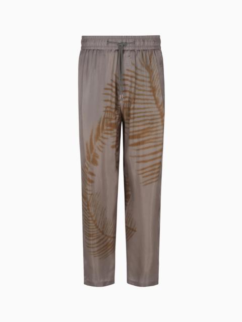 DRAWSTRING TROUSERS IN PRINTED CUPRO