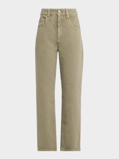 Cotton Bull Retro Straight-Leg Ankle Pants