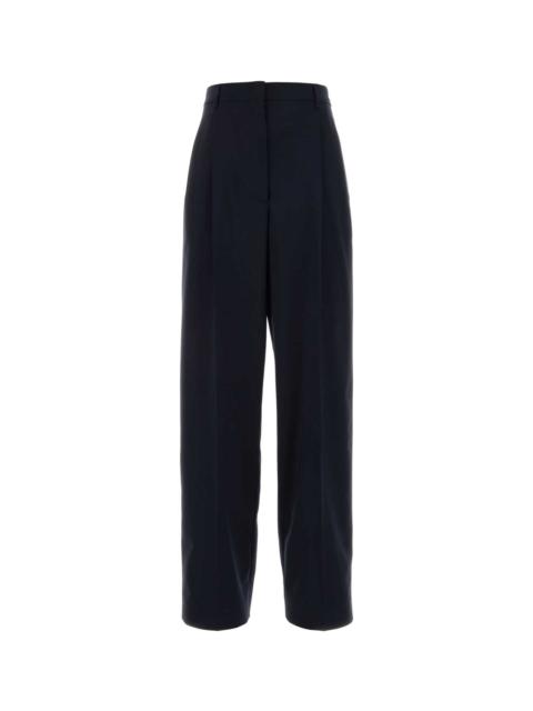 Dark Blue Stretch Wool Wide-leg Pant