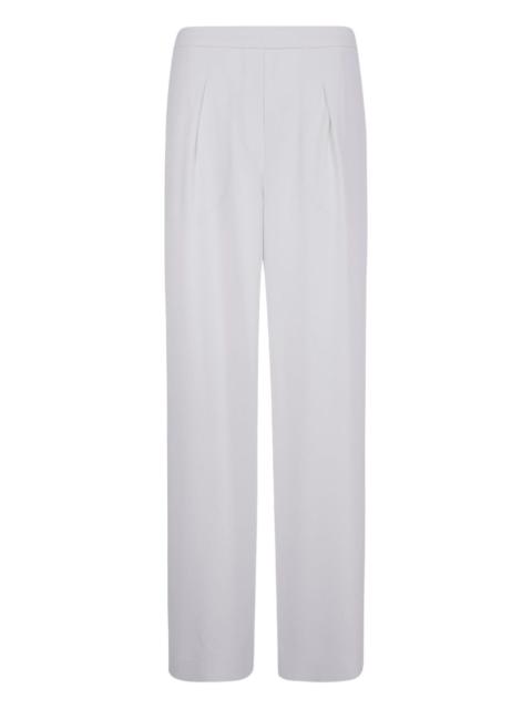 pleated-front straight trousers