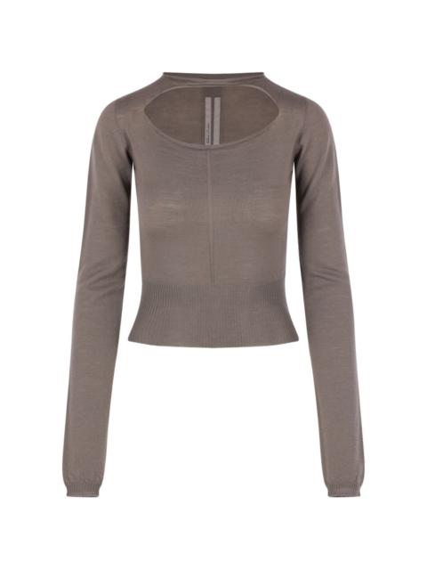 cut-out long-sleeved top