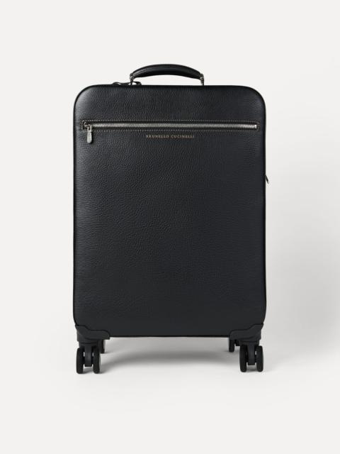 Grained calfskin suitcase