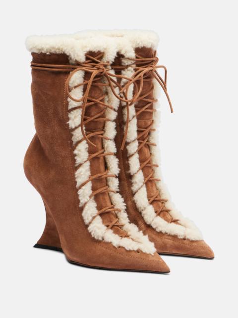 Nina 105 suede wedge boots