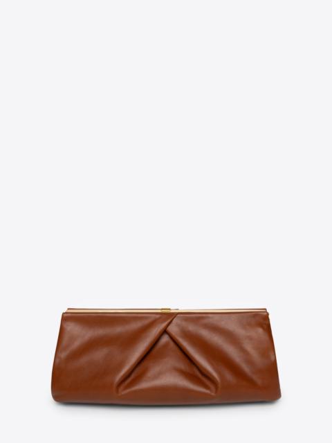 PLEATED LEATHER CLUTCH