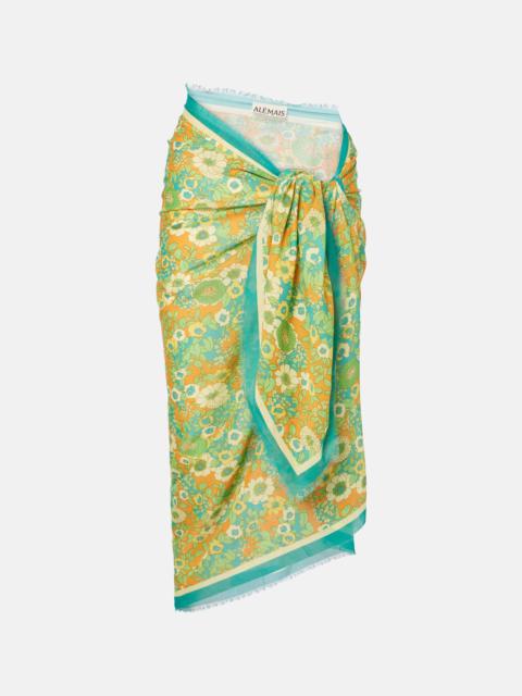 Jeff printed cotton beach cover-up