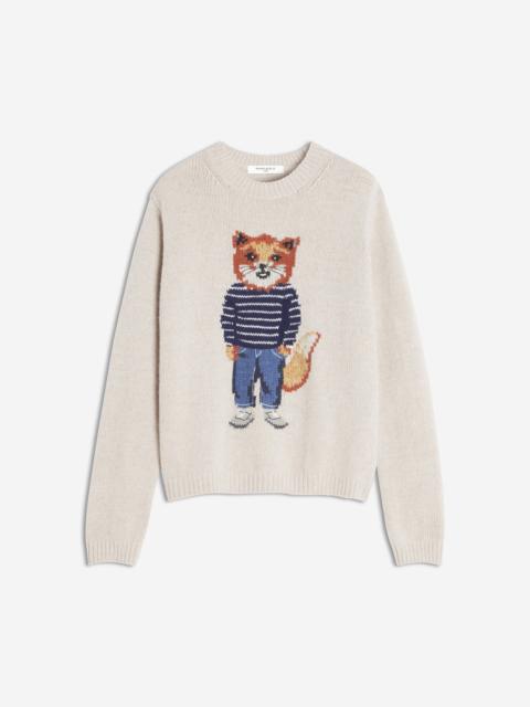 DRESSED FOX INTARSIA WOOL JUMPER