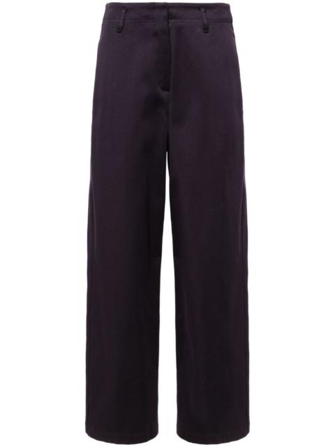 straight-leg cotton-blend trousers
