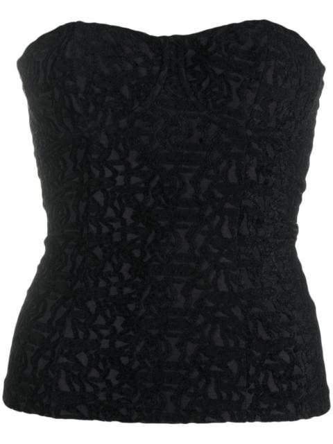 Dolina brocade-effect corset-style top