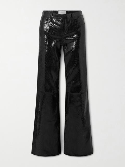 Rodeo Croc-effect Leather Flared Pants