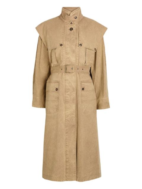 belted pocket coat