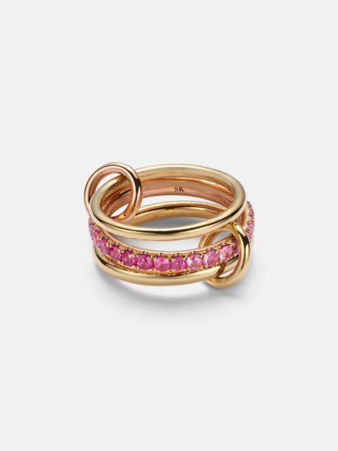 Petunia 18kt yellow and rose gold ring with sapphires