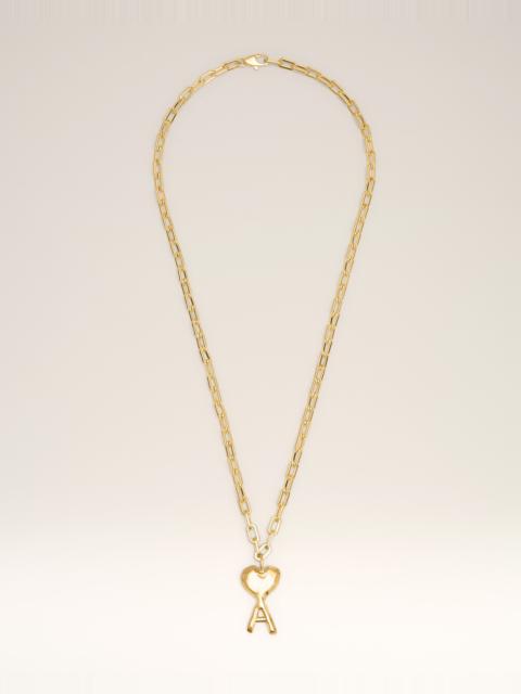 GOLD BRASS HAMMERED AMI DE COEUR NECKLACE