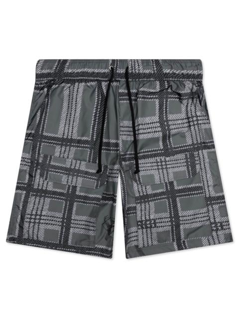 PLAID RIPSTOP CARGO SHORT - BLACK