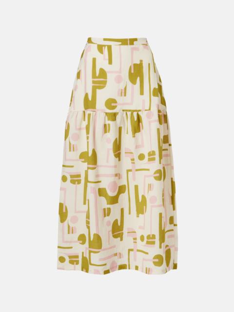 Balearic printed midi skirt