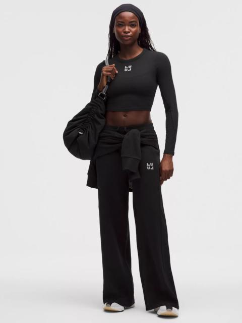 Scuba Mid-Rise Wide-Leg Pant *Jewelled